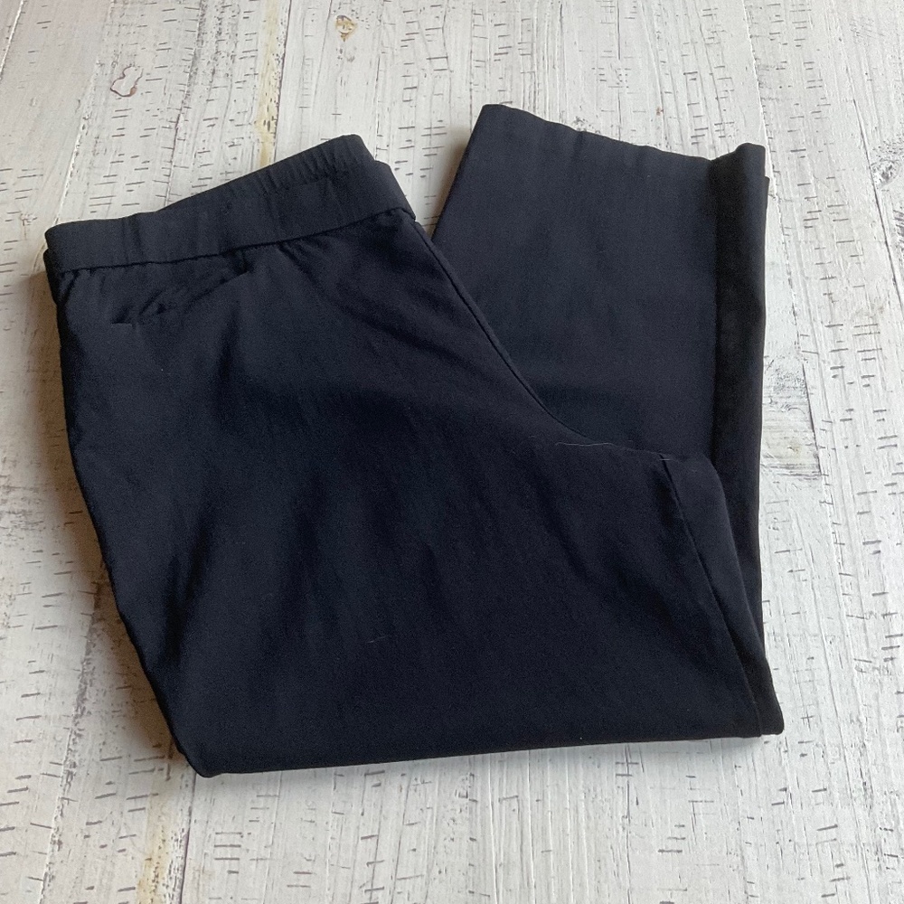 SUSAN GRAVER CROPPED CROP BLACK PANTS 16P Petite  L/XL NWOT